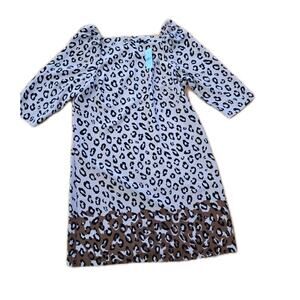 Ann Taylor Womens Size 8 Animal Print Short Sleeve Shift Dress